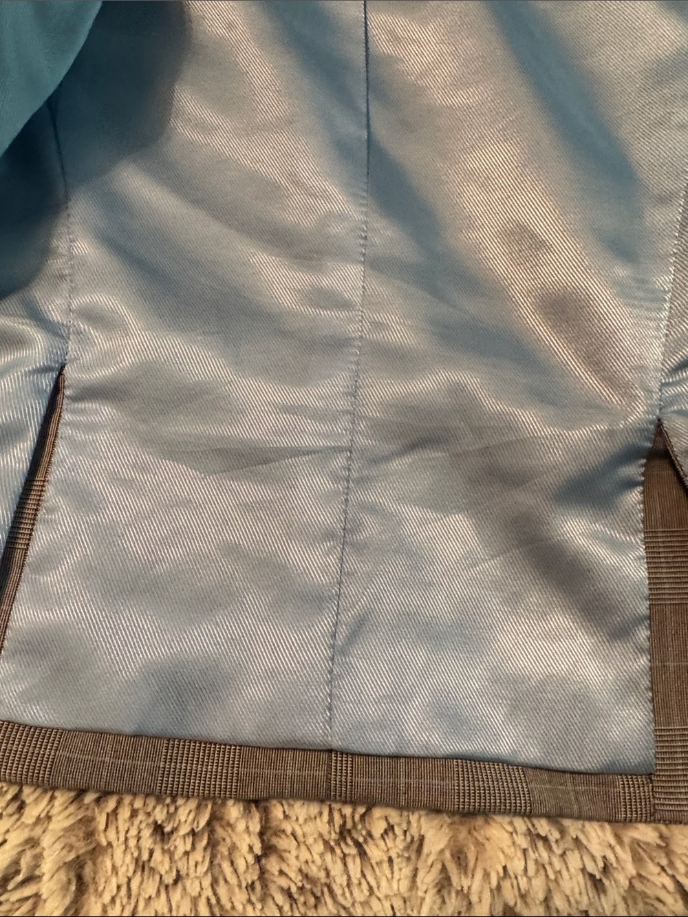 Autograph Gray Plaid Boys' Blazer with Light Blue Lining - Picture 6 of 7